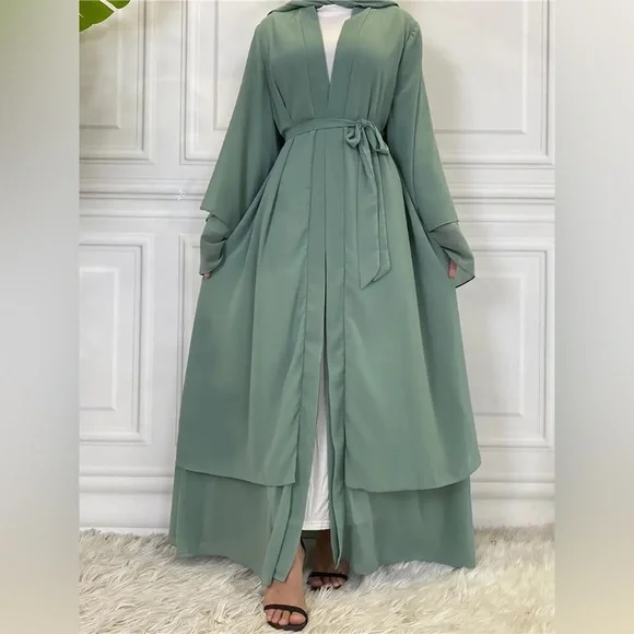 green emerald velvet dress Buy Dubai Abaya (Sage Green) main image 1